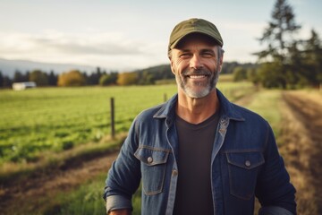 Smiling portrait of a middle aged Caucasian male farmer