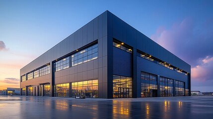 Fototapeta premium 3D Exterior of a modern warehouse 