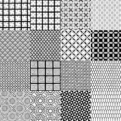 Lots of black and white backgrounds in the style of mehendi patterns, henna designs. Seamless backgrounds in Indian style.