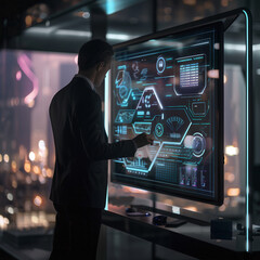 Business Man Using Ai Screen