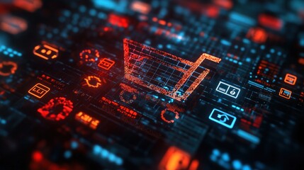 Obraz premium Exploring the Future of E-commerce: A Visual Journey Through Digital Shopping Experiences and Online Marketplaces Unleashed