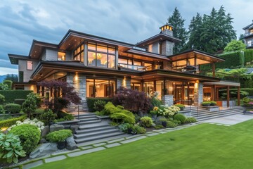 Obraz premium Exterior of a modern luxury home