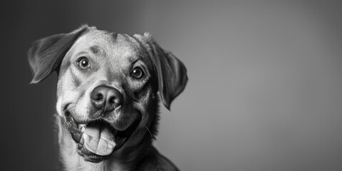 Smiling dog, happy and content