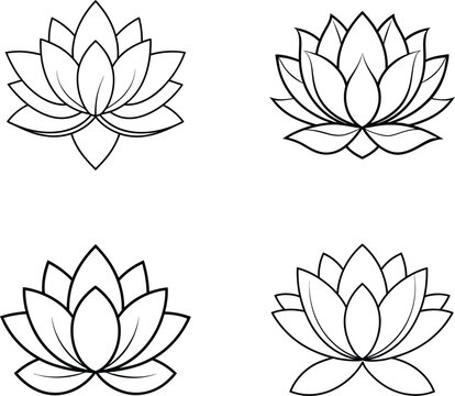 Lotus line art coloring page