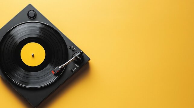 vintage vinyl player, An old turntable on which an old vinyl is spinning, art