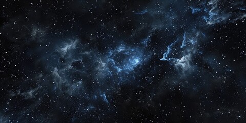 A dark sky with a few stars and a cloud. The sky is blue and the stars are scattered throughout