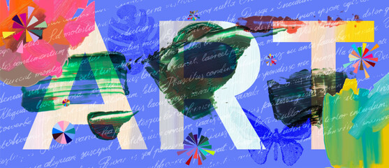 Abstract art poster. Art distressed bright old colored texture. Modern trendy illustrations, line art, universe, grunge geometric pattern for poster, brochure or background. Vector vintage