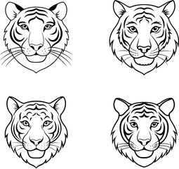 Tiger line art coloring page