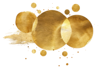 PNG Abstract golden watercolor circles