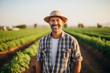 Smiling portrait of a middle aged Caucasian male farmer