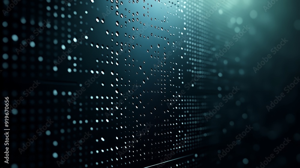 Poster abstract digital dots pattern with futuristic lighting