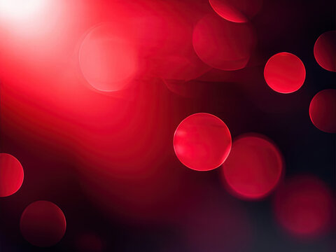 Abstract red bokeh background with blurred circles of light.