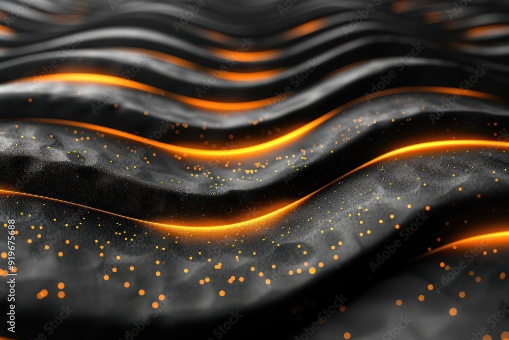 Aufkleber black and gold lines create a flowing pattern with illuminated accents