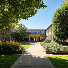 Fototapeta premium American school exterior 