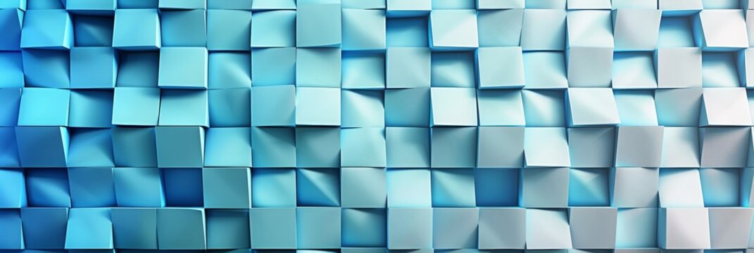 Abstract blue cube pattern background, symbolizing technology, innovation, modern design, structure, and order.