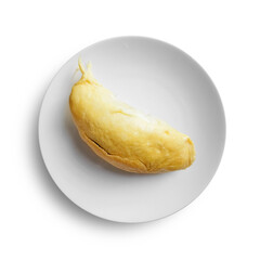 Durian Pulp Served on a White Porcelain Plate