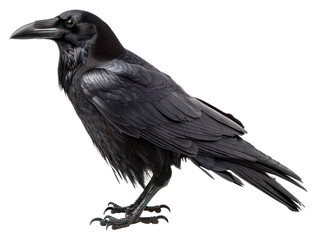 Obraz premium PNG Majestic black raven bird portrait