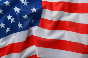 Obraz premium Flag of USA as background, top view