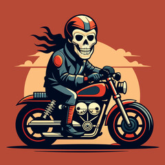 featuring a harley davidson motorcycle vector art illustration