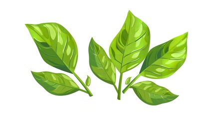 Fototapeta premium white backdrop with a symbol of green leaves, Generative AI.