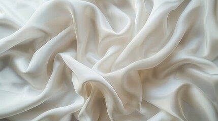 Fototapeta premium Soft wave abstract on white cloth backdrop.