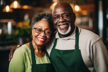 Smiling portrait of a senior African American couple small business owners