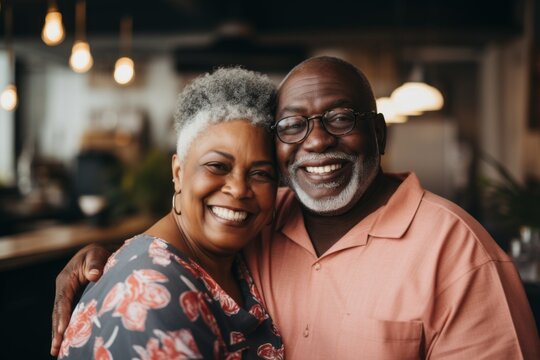 Smiling portrait of a senior African American couple small business owners - Powered by Adobe