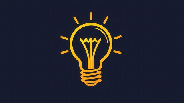 recommend clip art: Simple lightbulb outline glowing softly, bright idea, creativity potential