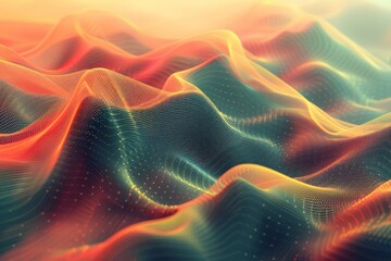 Fototapeta premium A digital landscape with vibrant colors and a dynamic, flowing texture
