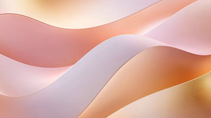 Abstract background with pink and gold wavy shapes,