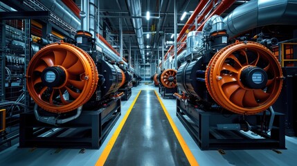 Fototapeta premium Industrial Machinery in a Modern Facility