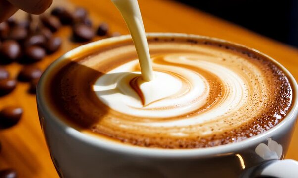 Artisan Latte Making at a Cozy Coffee Shop