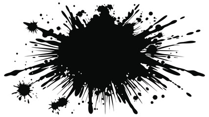 Fototapeta premium Abstract black in splash, brush strokes, paint, stain grunge isolated on white background, Nice style with Generative AI