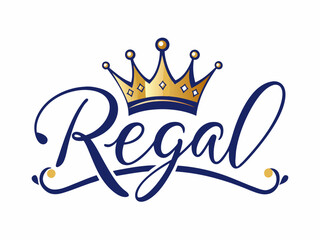 Regal calligraphy crown sign. King, queen, princess and royal luxury emblems with hand drawn crowns. Crowned text vector set. Doodle premium, luxury or top accessory as tiara or diadem
