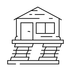house protect earthquake line icon vector. house protect earthquake sign. isolated contour symbol black illustration
