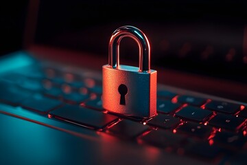 Secure Lock on Laptop Representing Cybersecurity