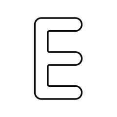 E icon line with white background vector stock illustration
