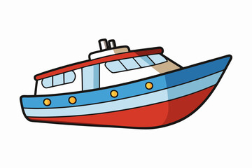 Naklejka premium Boat art vector illustration