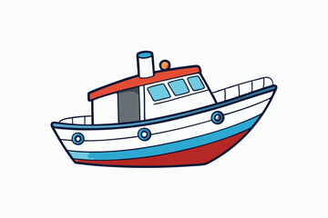 Naklejka premium Boat art vector illustration