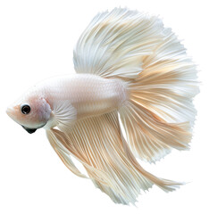 Fototapeta premium PNG Elegant white betta fish
