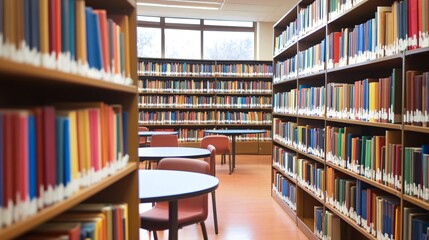empty old school library