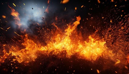 fire in the fireplace