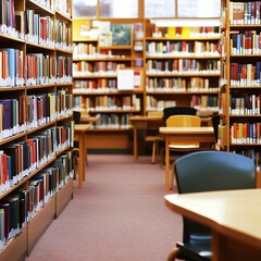 empty old school library