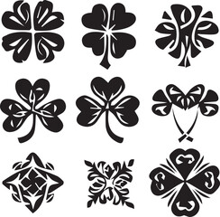 Fototapeta premium Leaf Dark Silhouette Shapes Vector Set