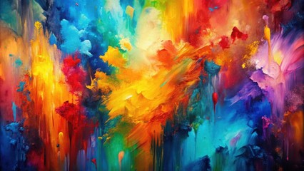 Organic symphony of expressionistic color flows in a vibrant and dynamic abstract painting , organic, symphony, expressionistic