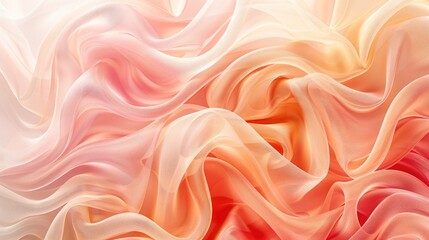 Obraz premium Abstract background of flowing pink and orange fabric with soft light.