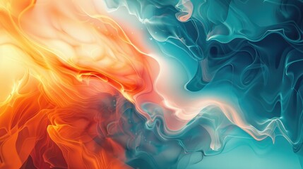 Obraz premium Abstract background of swirling blue and orange hues.