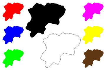 Artvin (Provinces of the Republic of Turkey) map vector illustration, scribble sketch Artvin ili map