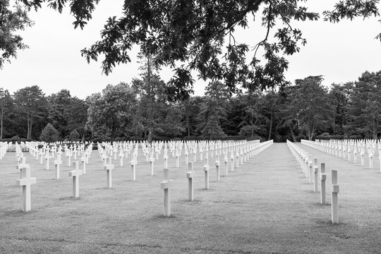 France: view of the Normandy American Cemetery containing the graves of 9,389 of our military dead, most of whom lost their lives in the D-Day landings and ensuing operations.