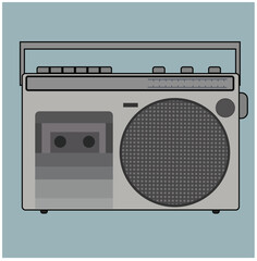 Obraz premium Vintage tape recorder or boombox concept